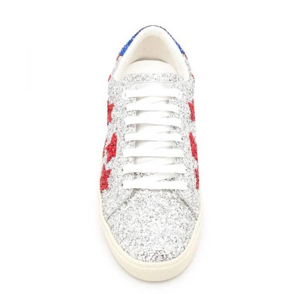 Saint Laurent Glitter Court Classic Star Sneakers - Picture 3 of 8